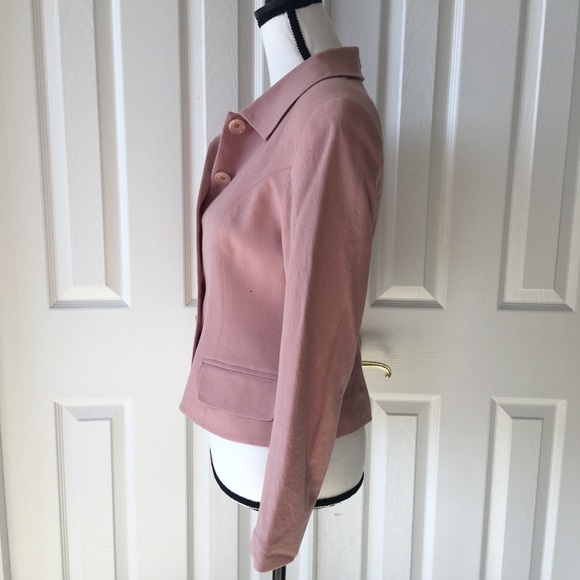 Bebe wool crop Barbie blush pink blazer button down - Picture 2 of 12